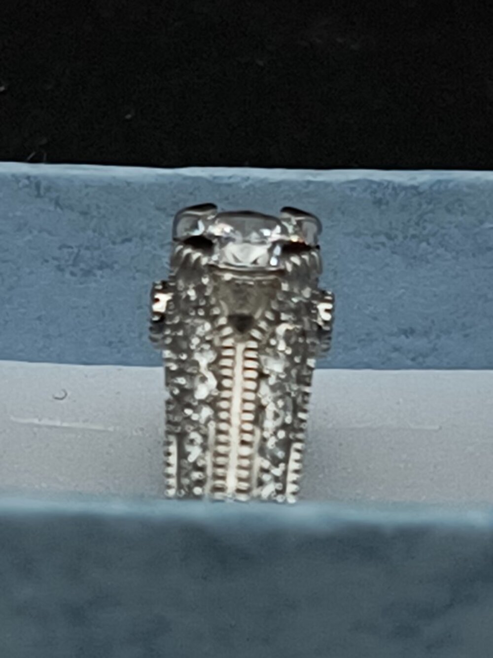 Sterling Silver 925 Faceted CZ Solitaire Engagement Style Ring - Picture 5 of 9